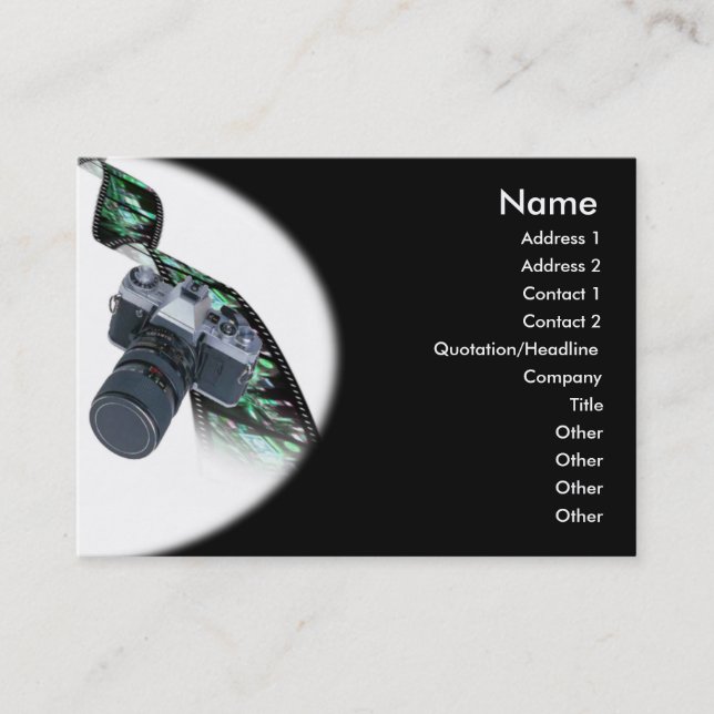 Tarjeta de visita para fotógrafos (Anverso)