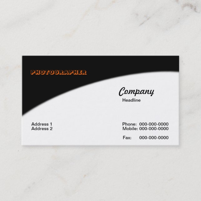 Tarjeta de visita para fotógrafos (Anverso)