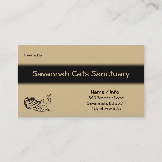Tarjeta de visita para gato Savannah / Personaliza (Anverso)