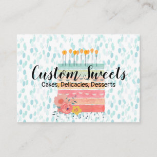 Tarjeta de visita para la tienda de pasteles de la