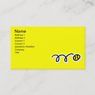 Tarjeta de visita para los jugadores de tenis