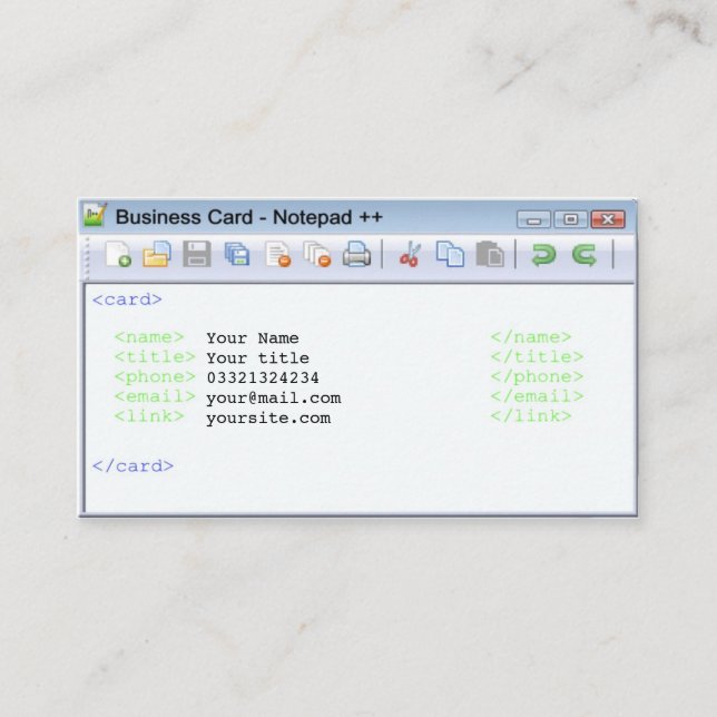 Tarjeta de visita para los programadores, (Anverso)