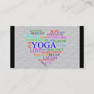 Tarjeta de visita para maestro de yoga Heart Yoga