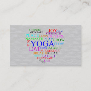 Tarjeta de visita para maestro de yoga Heart Yoga