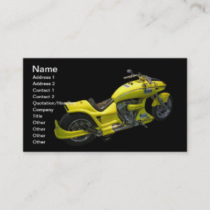 Tarjeta de visita para motocicletas amarilla