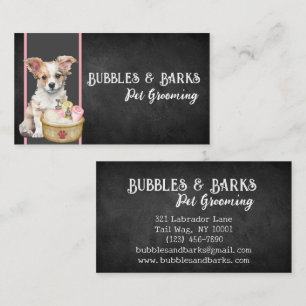 Tarjeta de visita para peluquería de mascotas