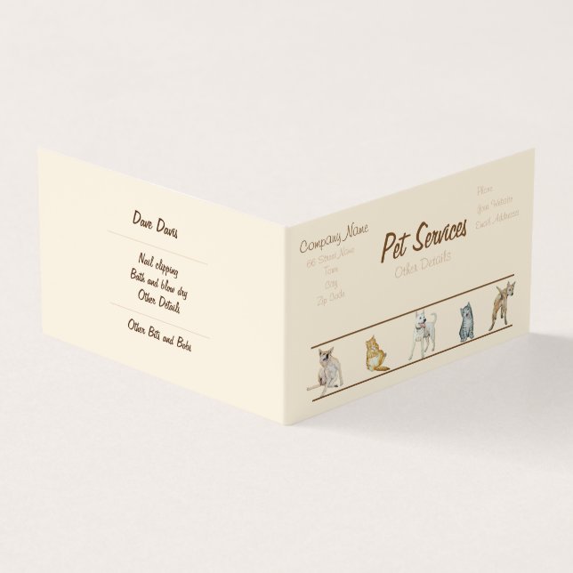 tarjeta de visita para perros especializados Groom (Exterior)