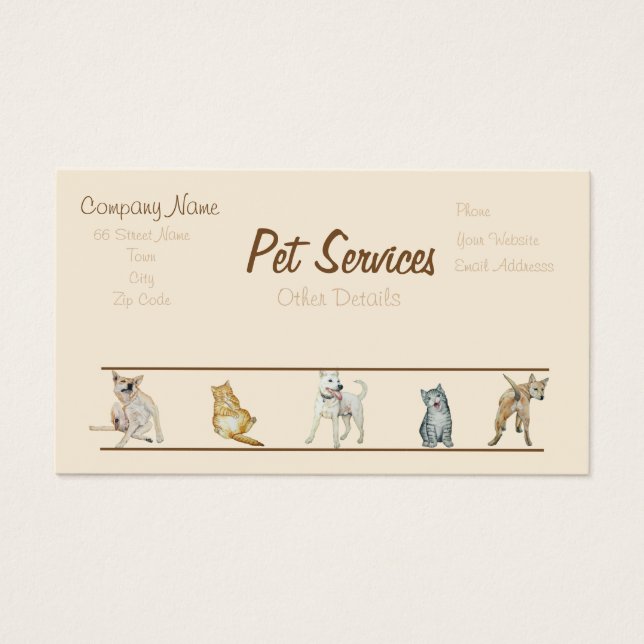 tarjeta de visita para perros Grooming y para masc (Frente)