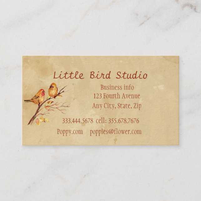 Tarjeta de visita para Personalizado Little Bird S (Anverso)