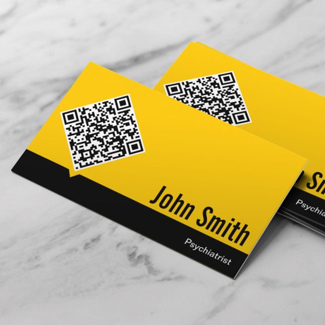 Tarjeta de visita para psiquiatras Gold QR Code (Subido por el creador)