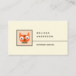 Tarjeta de visita para servicios veterinarios.