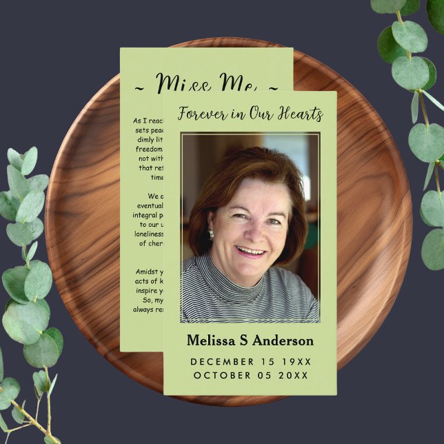 Tarjeta De Visita Para siempre en nuestros corazones Funeral Oración (Subido por el creador)