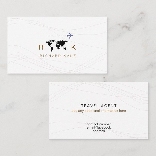 tarjeta de visita para un agente de viajes (Anverso / Reverso)