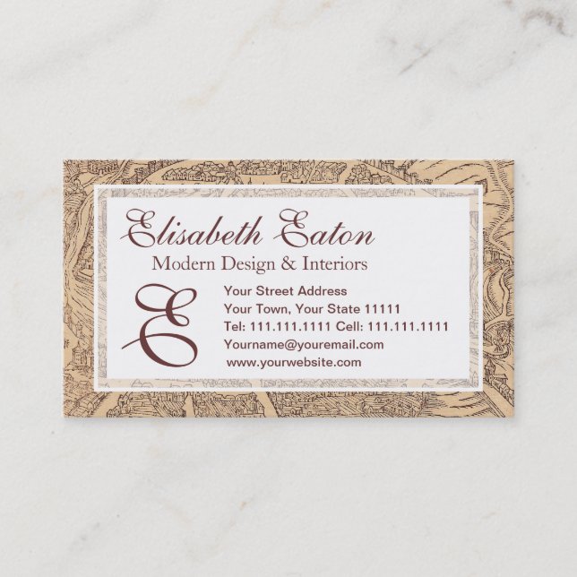 Tarjeta de visita para un profesor español, (Anverso)