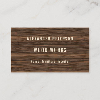 Tarjeta de visita para un trabajador con madera.