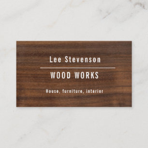 Tarjeta de visita para un trabajador con madera.