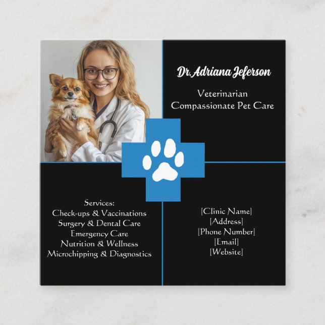 Tarjeta de visita para veteranos personalizados co (Anverso)