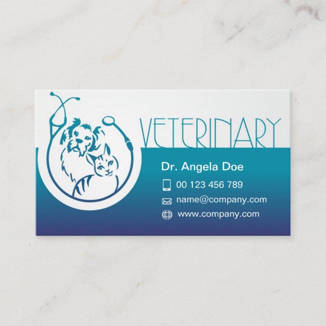 tarjeta de visita para veterinario (Anverso)