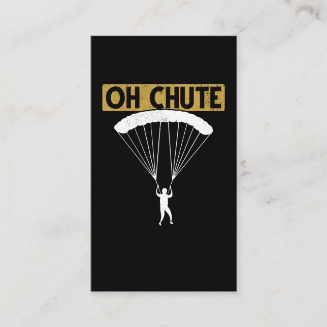 Tarjeta De Visita Parachute Skydiver Funny Adrenaline Lover (Anverso)