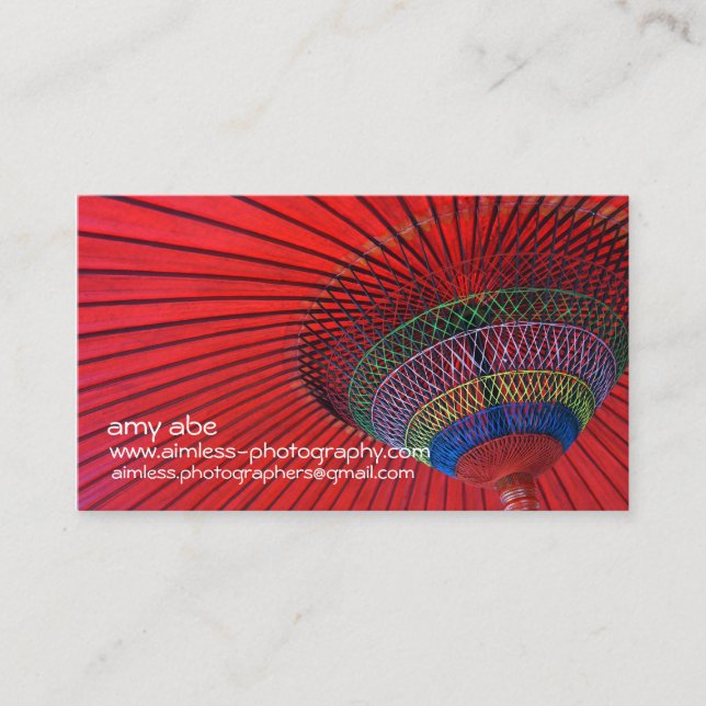 Tarjeta De Visita Paraguas rojo (Anverso)