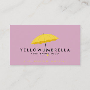 Tarjeta De Visita Paraguas rosa amarillo