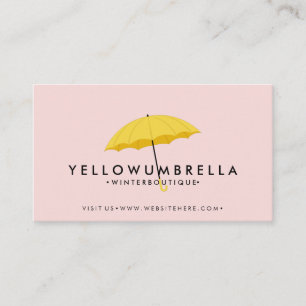 Tarjeta De Visita Paraguas rosa crema