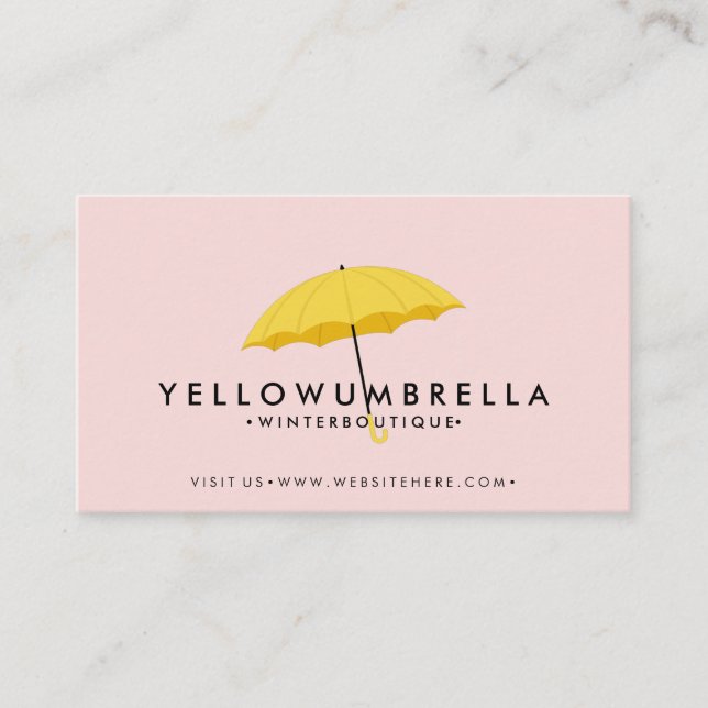 Tarjeta De Visita Paraguas rosa crema (Anverso)