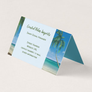 Tarjeta De Visita Paraíso de la Costa Tropical Plegado de Pie