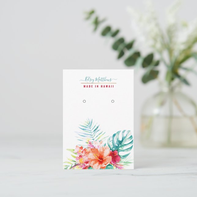 Tarjeta De Visita Paraíso tropical de PixDezines (Anverso de pie)