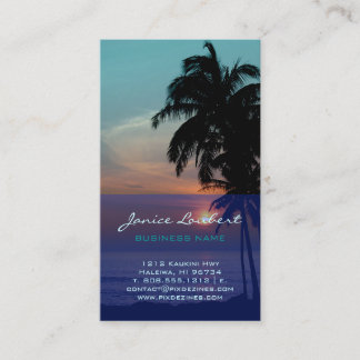 Tarjeta De Visita Paraíso tropical de playa de Hawái de PixDezines