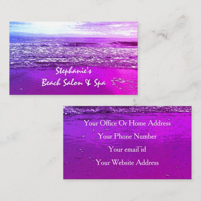 Tarjeta De Visita Paraíso tropical rosado de los océanos de playa 20 (Anverso / Reverso)