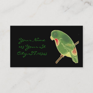 Tarjeta De Visita Parakeet verde tropical Thunder_Cove