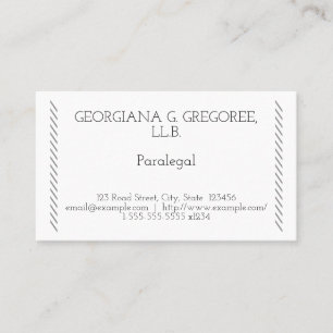 Tarjeta de visita Paralegal mínima