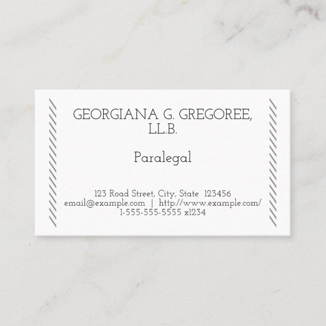 Tarjeta de visita Paralegal mínima (Anverso)
