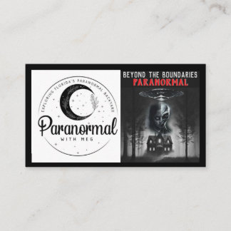 Tarjeta De Visita Paranormal con meg Horizontal con foto