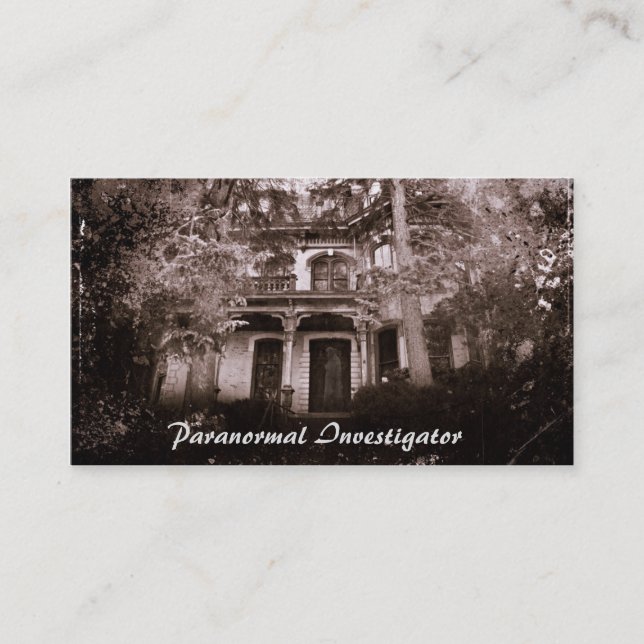 Tarjeta de visita paranormal del investigador (Anverso)