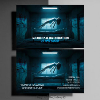 Tarjeta De Visita Paranormal Investigators Eerie Ghost Levitating