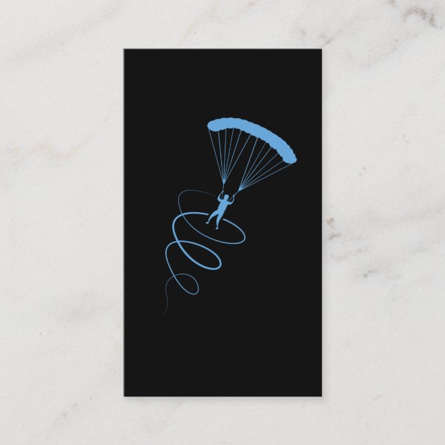 Tarjeta De Visita Parapente Hobby Volando Skydiver Deportes Paracaíd (Anverso)