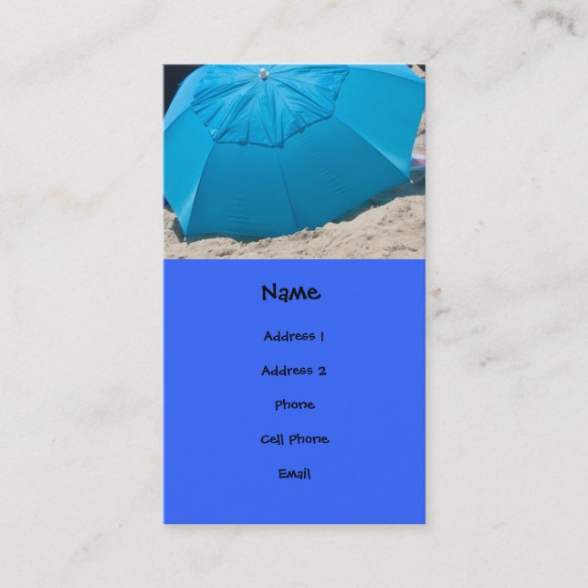 Tarjeta De Visita parasol de playa (Anverso)