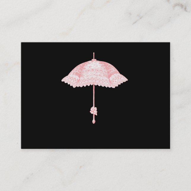 Tarjeta De Visita Parasol rosa (Anverso)