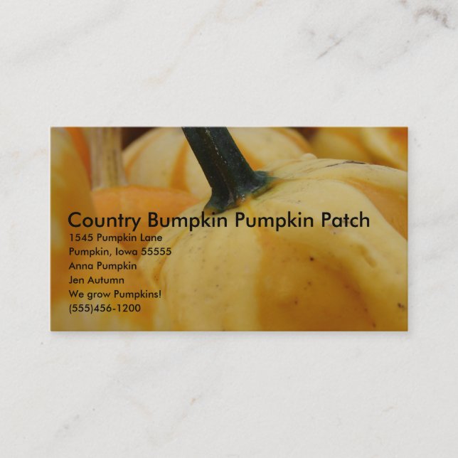 Tarjeta De Visita Parche de calabaza de calabaza, 15... (Anverso)