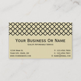 Tarjeta De Visita Parche de época con cuatrefoil negro clásico