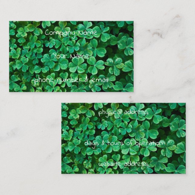 Tarjeta De Visita Parche de filete de San Patricio (Anverso / Reverso)