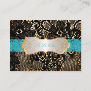 Tarjeta De Visita PARCHE DE LACE/FAUX NEGRO VINTAGE PixDezines