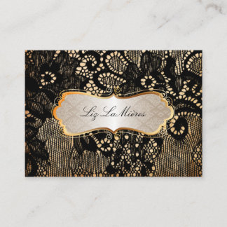 Tarjeta De Visita PARCHE DE LACE/FAUX NEGRO VINTAGE PixDezines