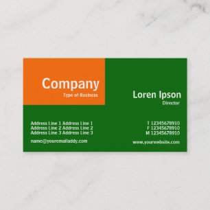 Tarjeta De Visita Parche de trimestre - Naranja y verde de hierba (0