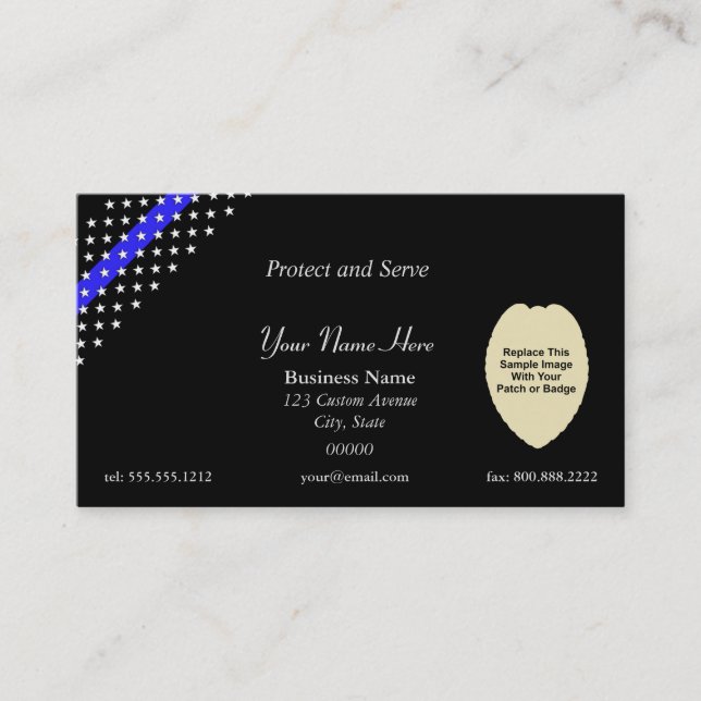 Tarjeta De Visita Parche y placa de Personalizado delgado de la líne (Anverso)