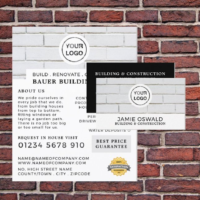 Tarjeta De Visita Pared de ladrillo blanco, edificio firme, construc (Subido por el creador)