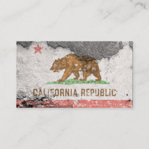 Tarjeta De Visita pared de ladrillo de bandera california