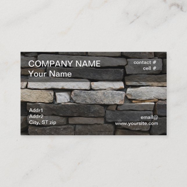 Tarjeta De Visita pared de piedra apilada (Anverso)